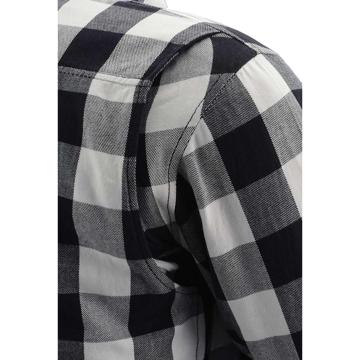 Men's Plaid Flannel Biker Shirt with CE Approved Armor - Reinforced w/ Aramid Fiber