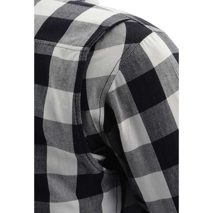 Men's Plaid Flannel Biker Shirt with CE Approved Armor - Reinforced w/ Aramid Fiber