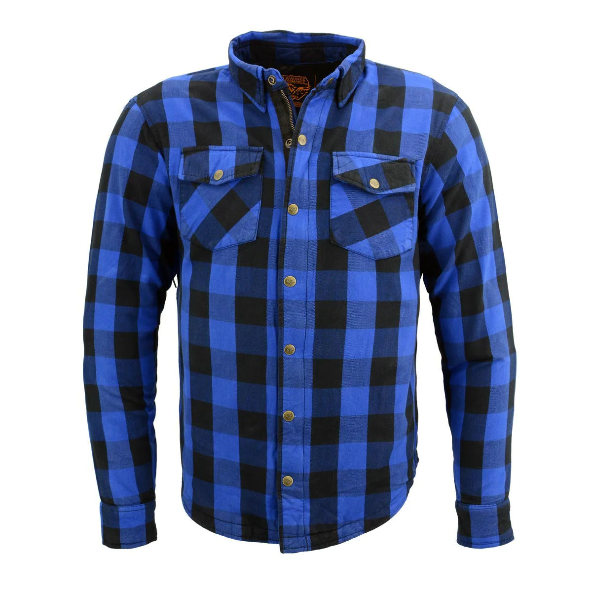 Men's Plaid Flannel Biker Shirt with CE Approved Armor - Reinforced w/ Aramid Fiber