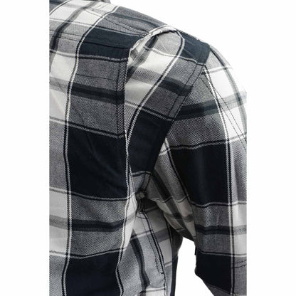 Men's Plaid Flannel Biker Shirt with CE Approved Armor - Reinforced w/ Aramid Fiber