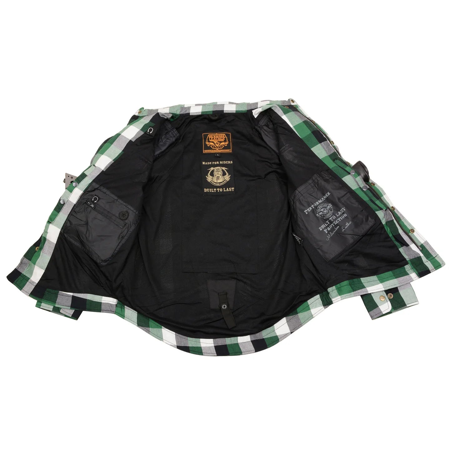 Men's Plaid Flannel Biker Shirt with CE Approved Armor - Reinforced w/ Aramid Fiber