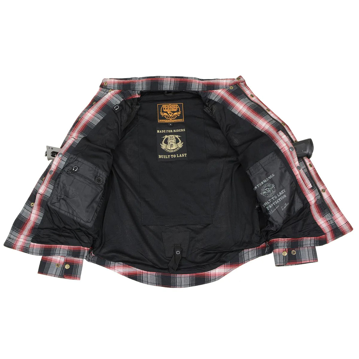 Men's Plaid Flannel Biker Shirt with CE Approved Armor - Reinforced w/ Aramid Fibers
