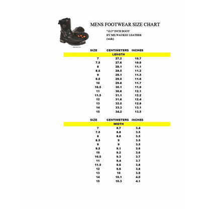 MEN'S WIDE MOTORCYCLE GENUINE WATERPROOF COW LEATHER 11 INCH LONG SQUARE BOOT