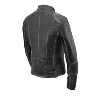Women's Black Sheepskin Scuba Style Fashion Leather Jacket