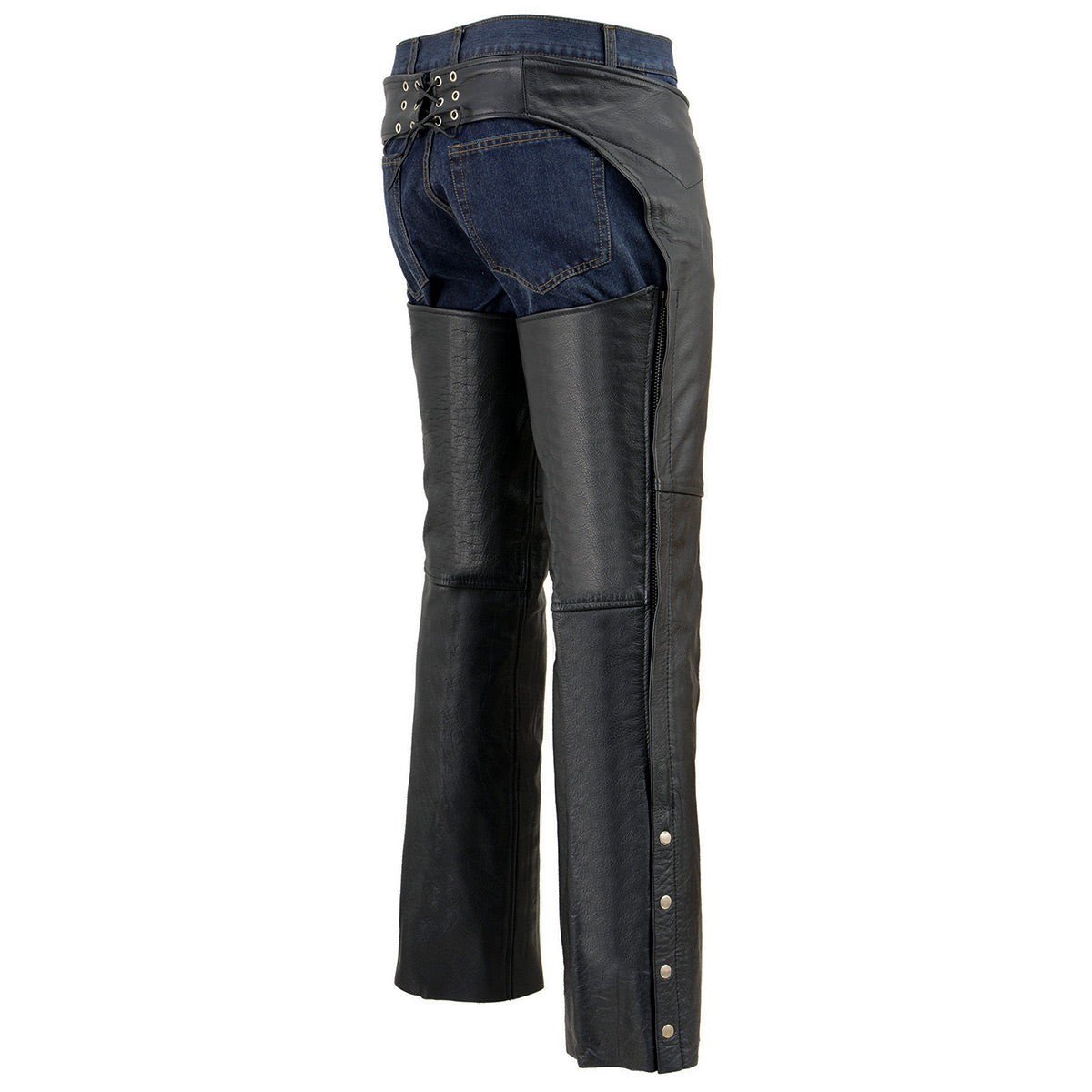 Men's Premium Buffalo Leather Chaps Fully Lined Black SH1115