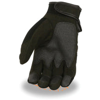 Men's Black Textile Padded Knuckle Mechanics Gloves with Amara Palm