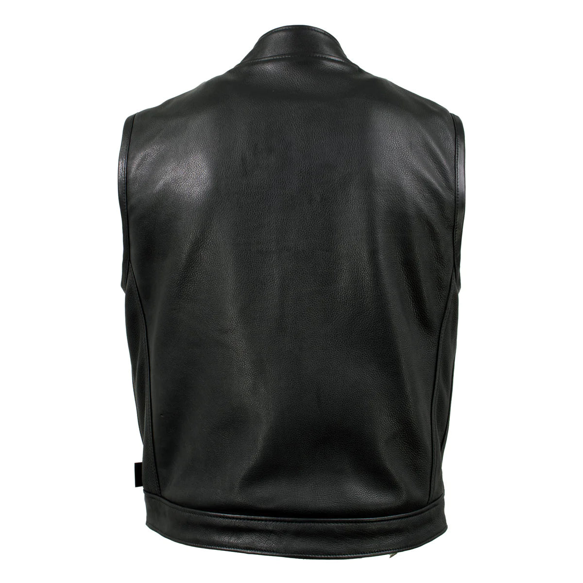 Men's Black 'Chaos' Premium Dual Closure Motorcycle Leather Vest