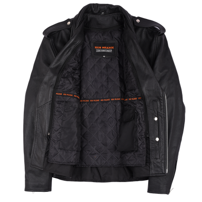 SILVER EAGLE EMBOSSED CLASSIC BIKER JACKET