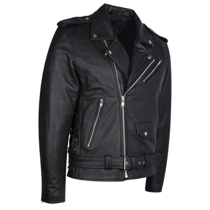 SILVER EAGLE EMBOSSED CLASSIC BIKER JACKET