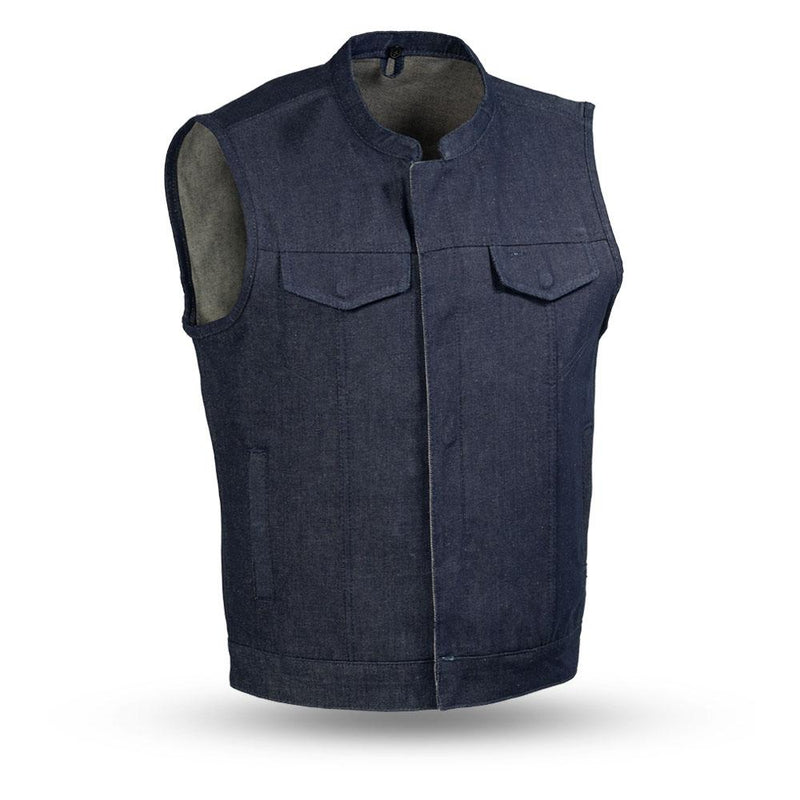 (Kershaw)  Rough neck denim Vest (Blue)