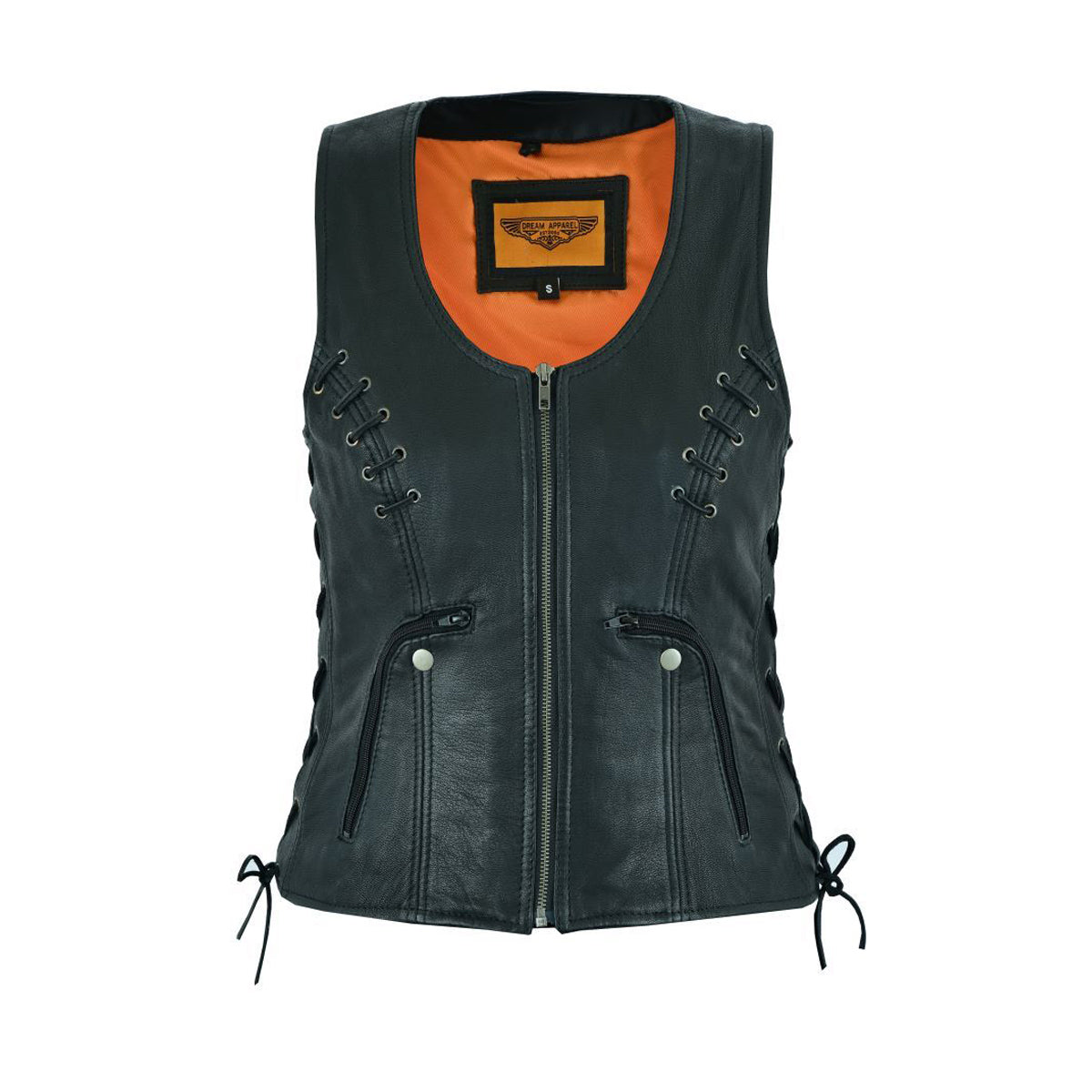 Women's Lamb Skin Vest with Side Laces