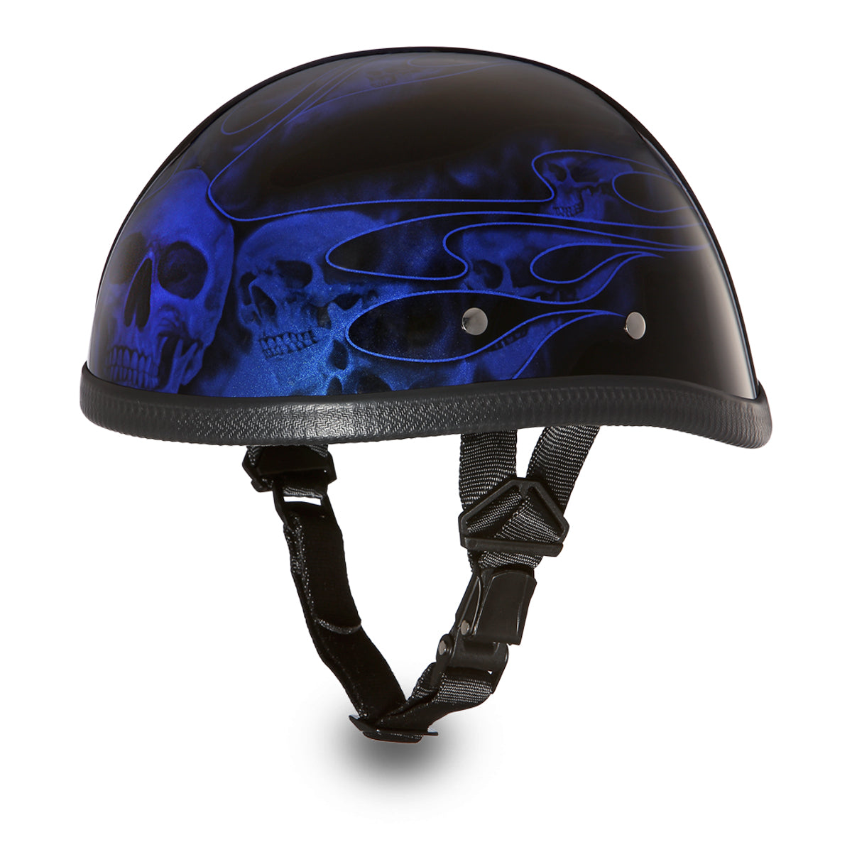 eagle novelty motorcycle helmet EAGLE- W/ SKULL FLAMES BLUE – Bikers Gear Online