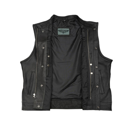 Mens Vest Black Liner w/ Zipper & Snaps