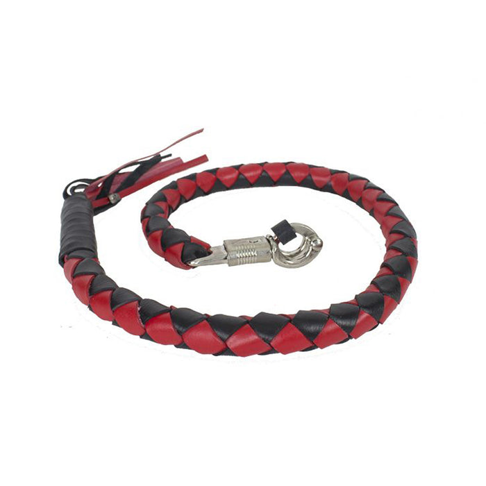 Fat Red & Black Get Back Whip for Motorcycles