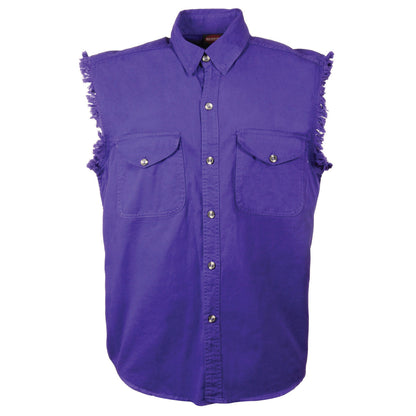 Men’s Purple Lightweight Sleeveless Denim Shirt