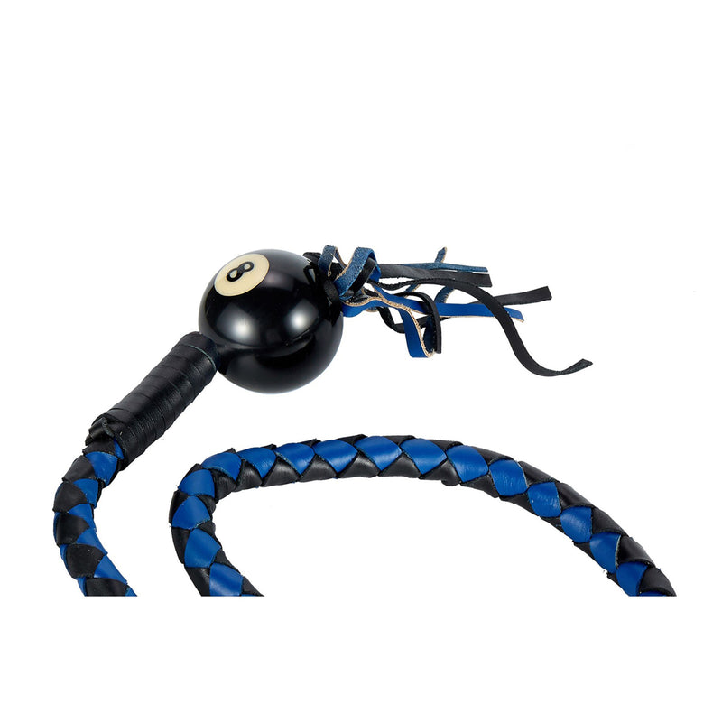 Black And Blue Fringed Get Back Whip With Black Pool Ball8