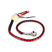 Black And Red Fringed Get Back Whip With White Pool Ball