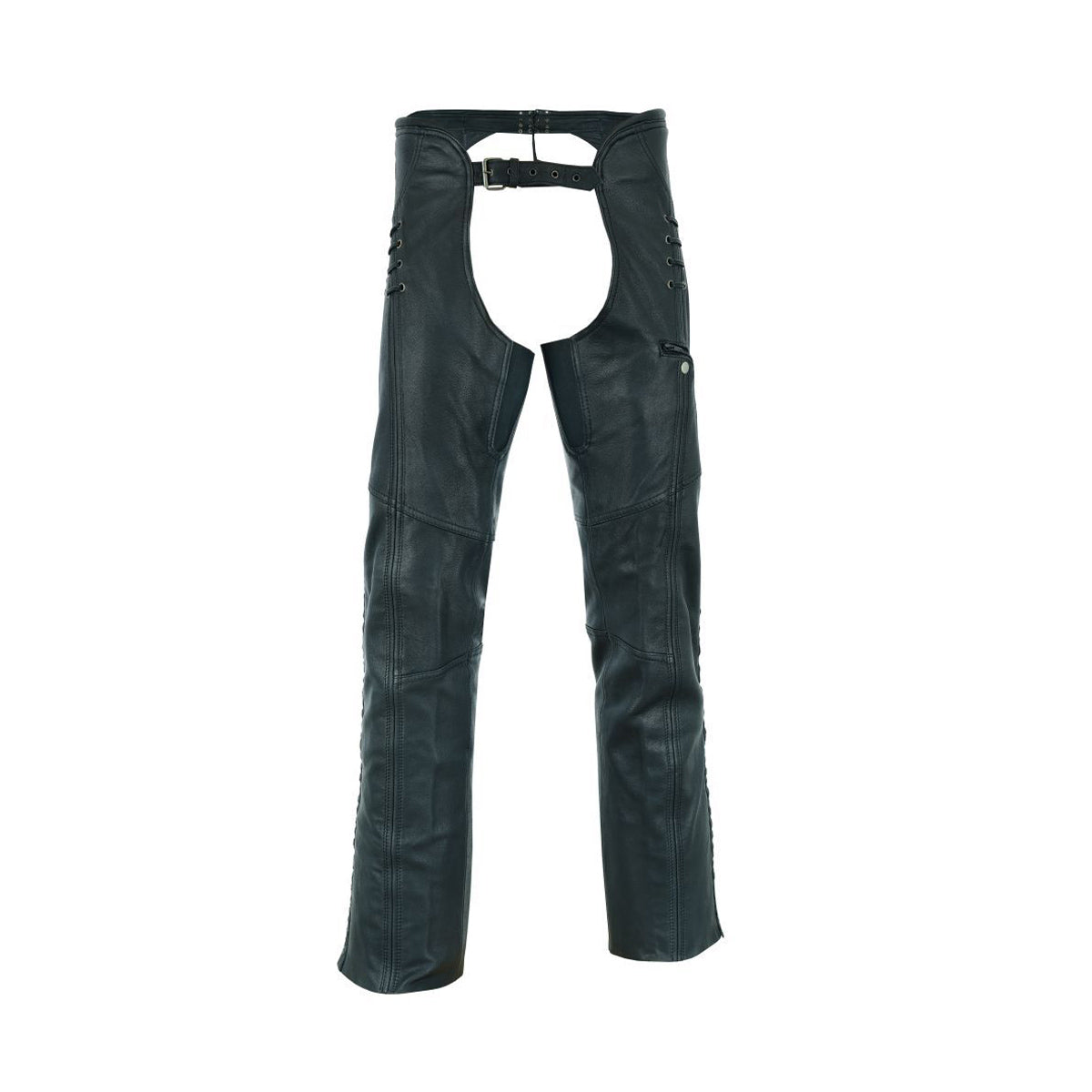 Classic Chaps with Eyelets Design & Zipper Pocket