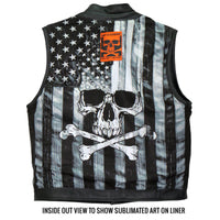 Hot Leathers Vest Skull Flag Liner Carry Conceal