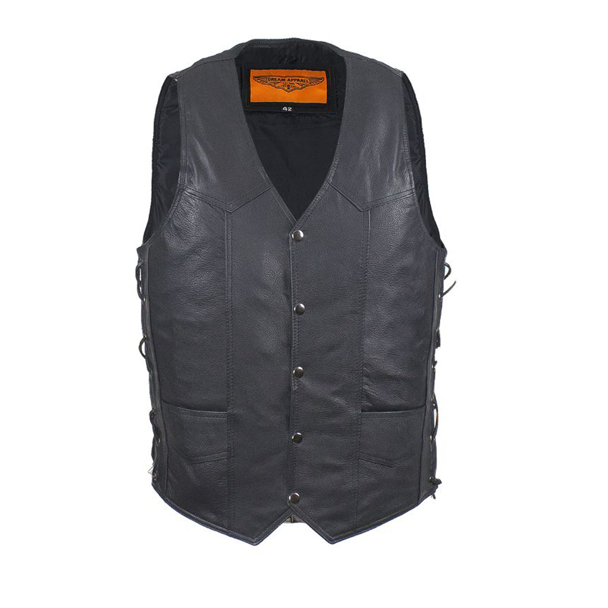 Mens Leather Vest With Concealed Carry On Both Sides