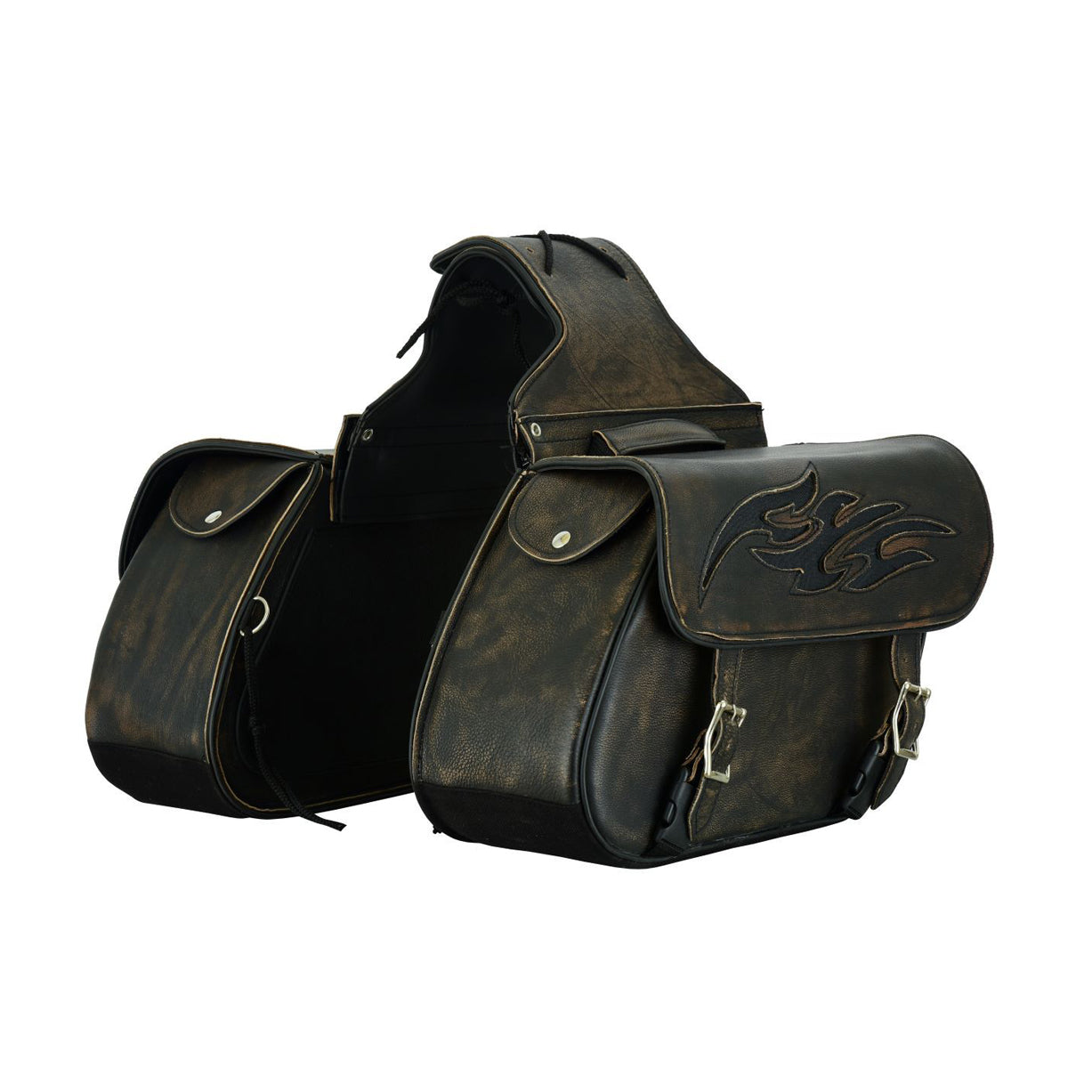 Genuine Distressed Brown Naked Leather Concealed Carry Saddlebag