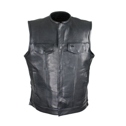 Naked Cowhide Leather Vest W/ Gun Pockets By Milwaukee Riders