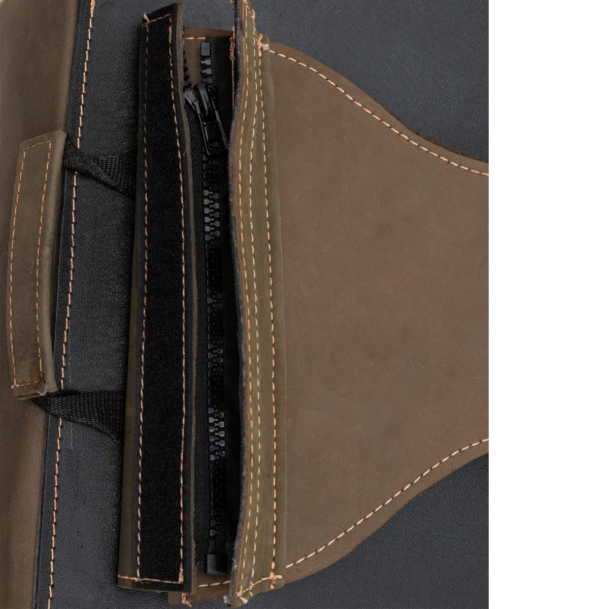 Genuine Vintage Brown Naked Leather Concealed Carry Saddlebag No-Studs