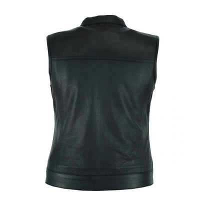 Ladies Motorcycle Leather CLUB VEST Butter Soft Thick Leather