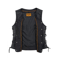 Womens Leather Vest With Concealed Carry & Side Laces