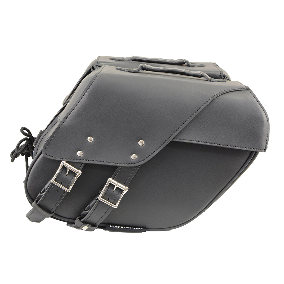 Black Medium Zip-Off PVC Slanted Throw Over Saddlebags