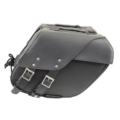Black Medium Zip-Off PVC Slanted Throw Over Saddlebags