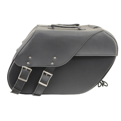 Black Large Zip-Off PVC Slanted Throw Over Saddlebags