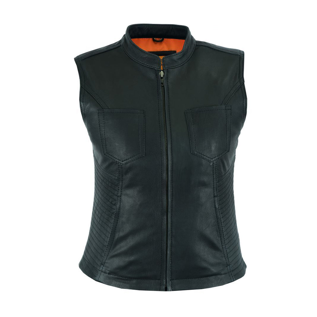 Women's Racer Collar Lamb Skin Vest