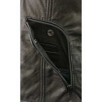 Women's Black Leather Vest with Side Laces
