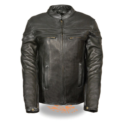 Ladies Black Sporty Scooter Crossover Leather Jacket