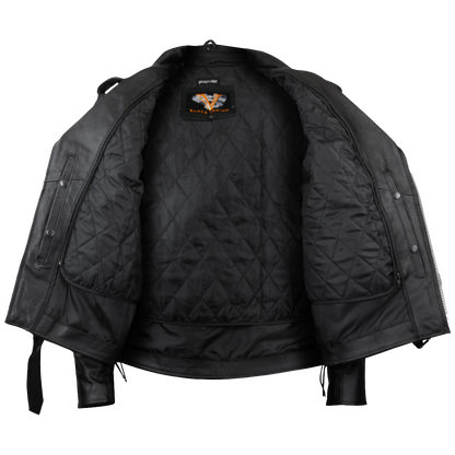 SILVER EAGLE EMBOSSED CLASSIC BIKER JACKET