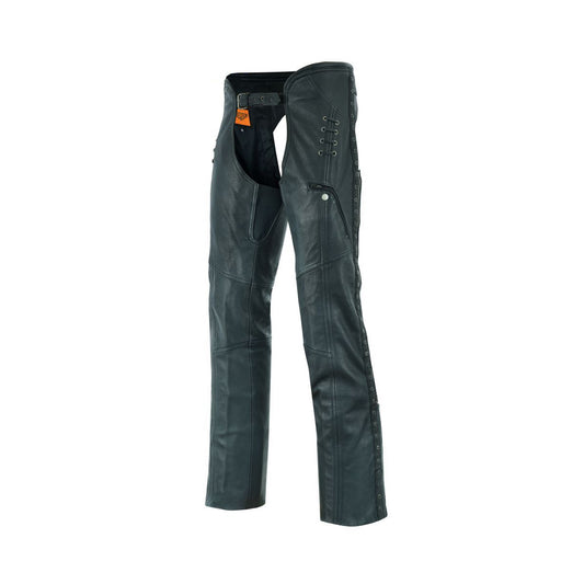 Classic Chaps with Eyelets Design & Zipper Pocket