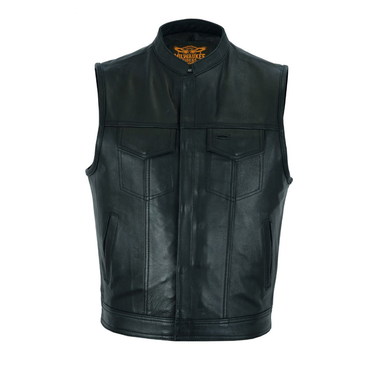 Mens SOA Style Motorcycle Club Vest® Naked Leather
