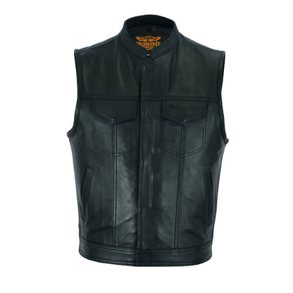 Mens SOA Style Motorcycle Club Vest® Naked Leather