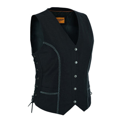 Women's Black Denim Vest