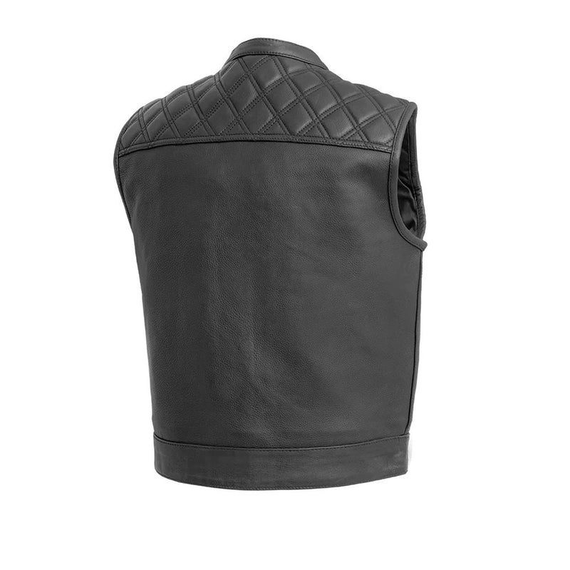 Upside Mens Club Style Leather Vest (Black)