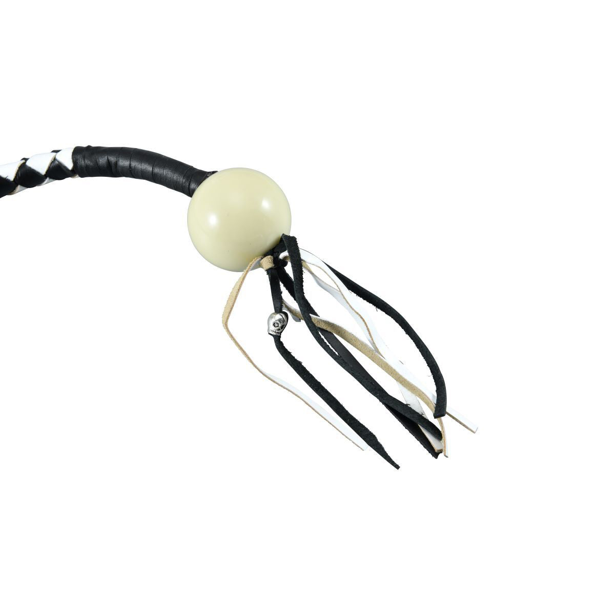 Dream Apparel® Black And White Fringed Get Back Whip with White Pool Ball