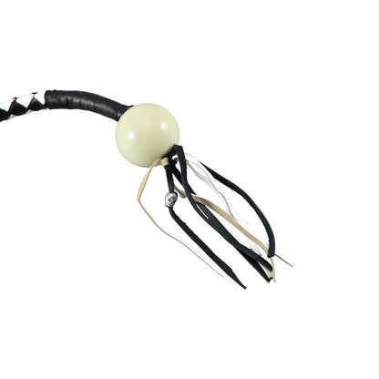 Dream Apparel® Black And White Fringed Get Back Whip with White Pool Ball