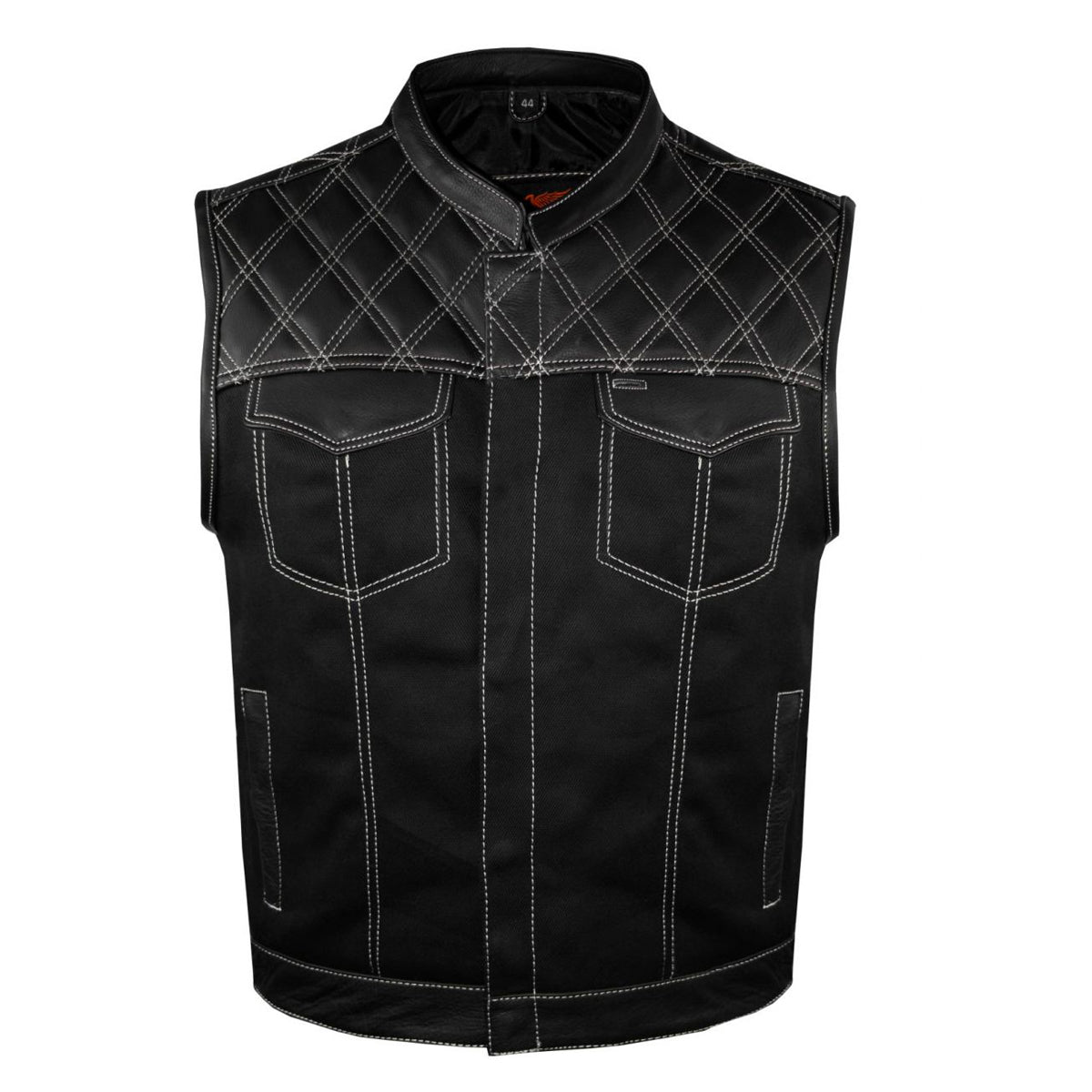 Custom denim biker store vest