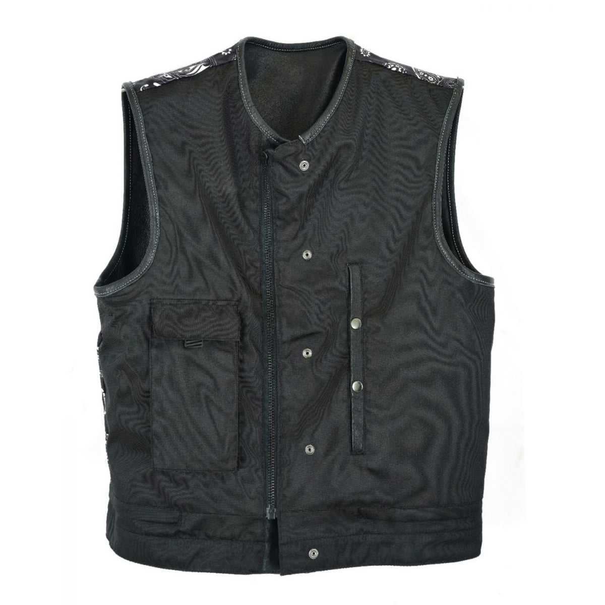 Mens Club Vest Black Paisley Liner