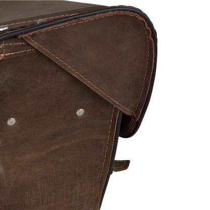 Genuine Vintage Brown Naked Leather Concealed Carry Saddlebag with Braid
