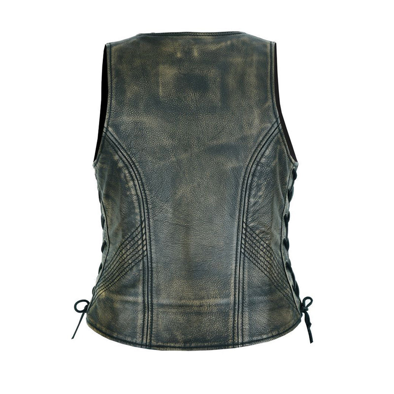 Women's Distressed Brown Naked Leather Vest