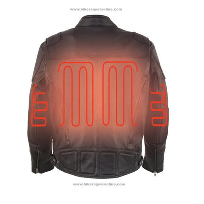 Milwaukee Leather Men’s Vented Scooter Jacket with Heated Technology