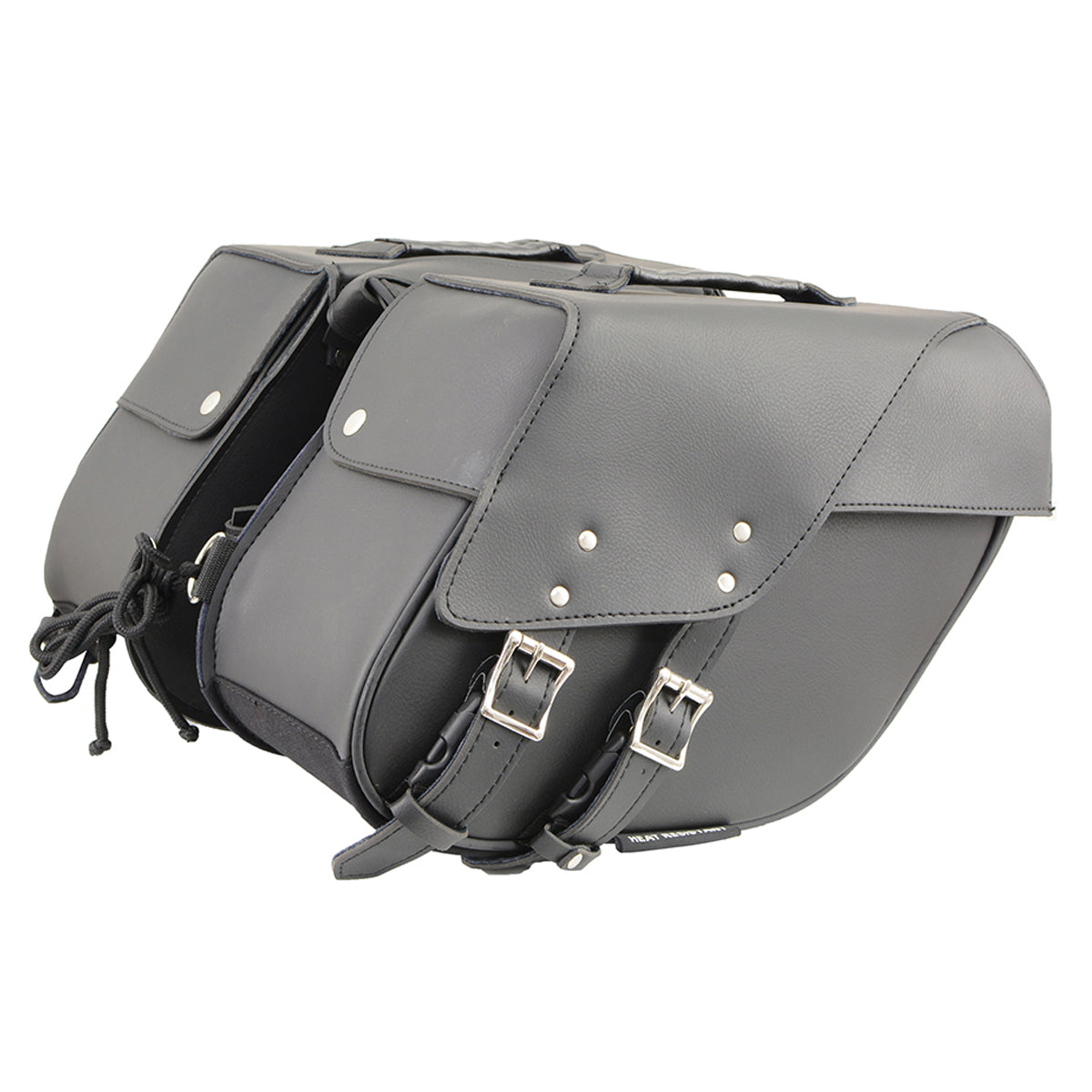 Black Medium Zip-Off PVC Slanted Throw Over Saddlebags