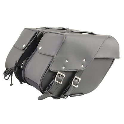 Black Medium Zip-Off PVC Slanted Throw Over Saddlebags